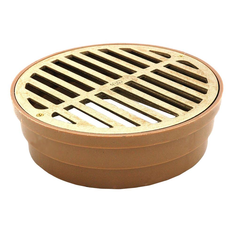 NDS 6 in. Brass Round Drainage Grate with Collar918BG The Home Depot