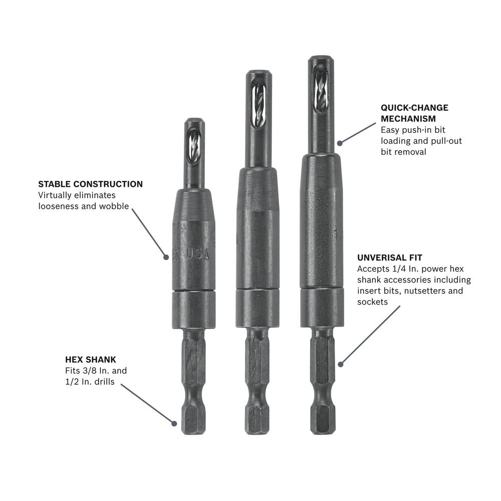 Self Centering Lock Hinge Drill Bits Set Stainless Steel Hardware Drilling Hole