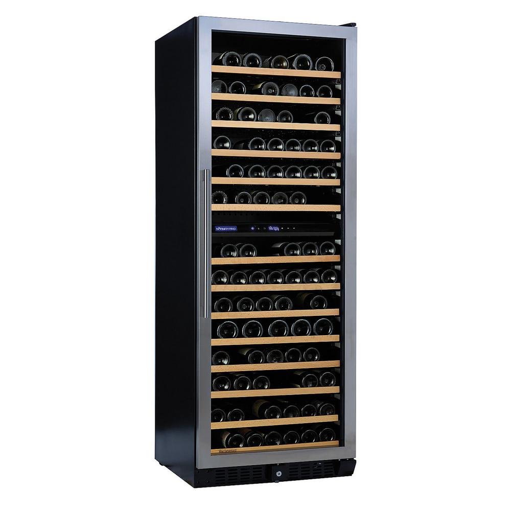 Wine Enthusiast N'FINITY PRO LX 187-Bottle 26 in. Dual Zone Freestanding Wine Cellar, Stainless Steel Trim