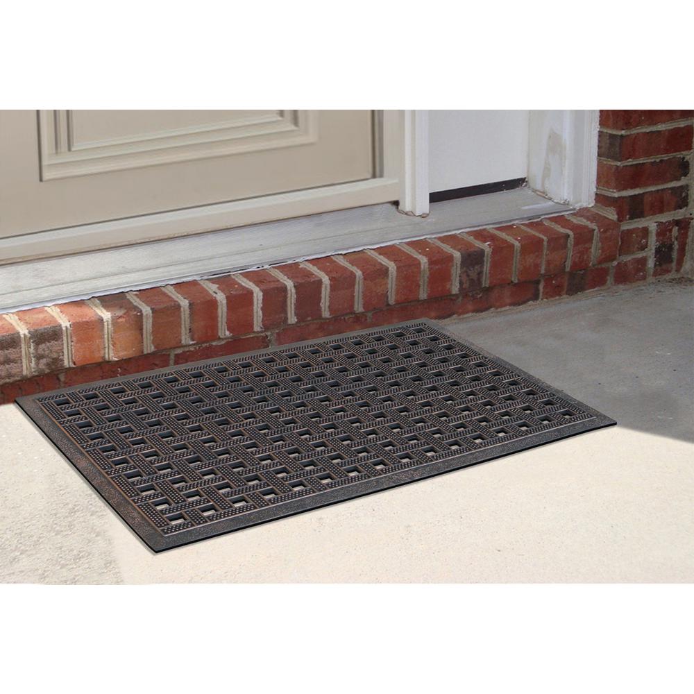 Unbranded A1hc First Impression Estate 24 In X 36 In Rubber Stud Door Mat With Copper Finish A1hcstud15 The Home Depot