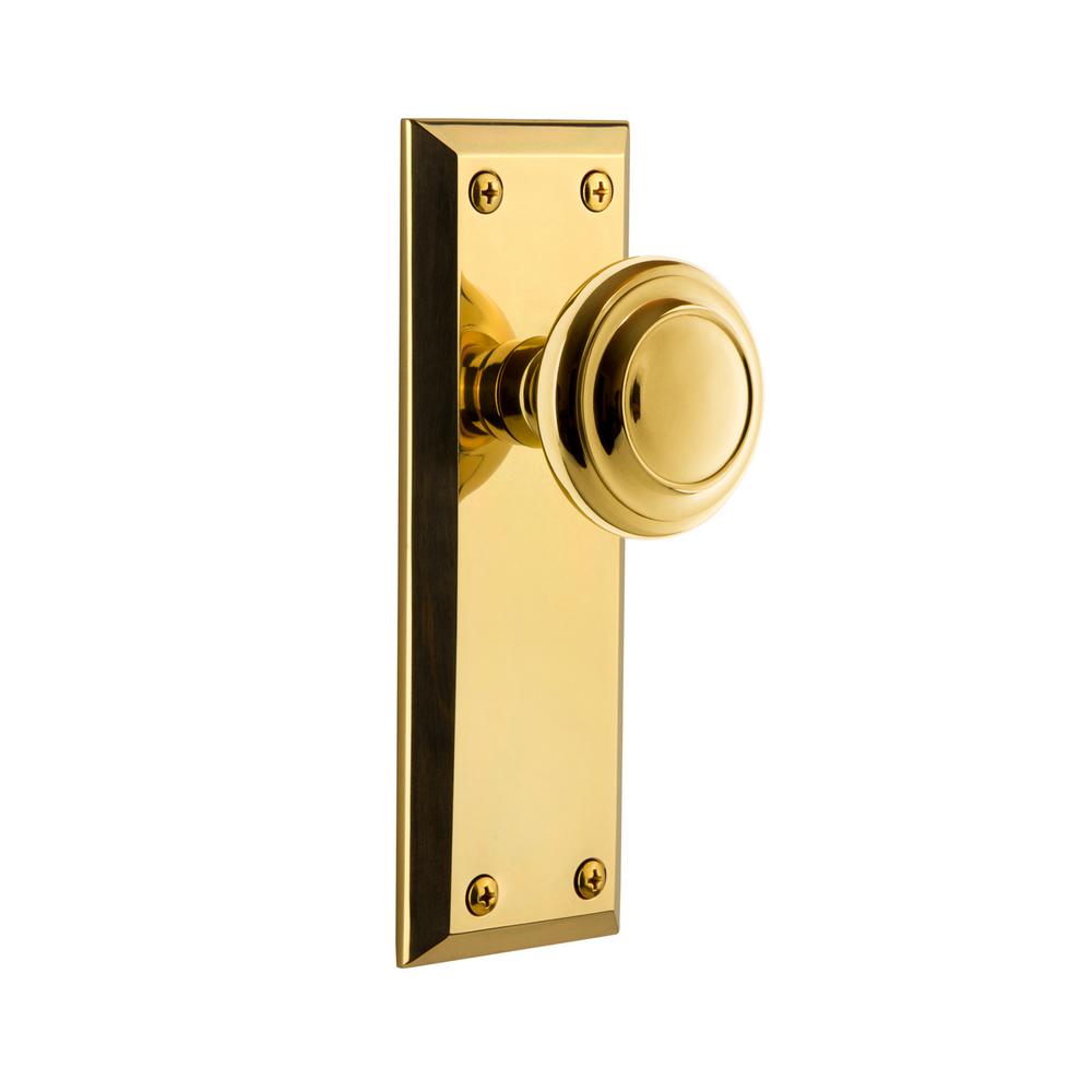 Grandeur Fifth Avenue Plate Double Dummy With Circulaire Door Knob In Lifetime Brass