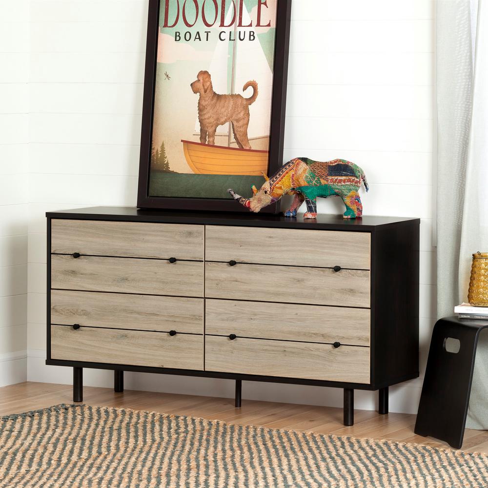South S Morice 4 Drawer Ebony And Rustic Oak Dresser 10501 The South S Morice 4 Drawer Ebony And Rustic Oak Dresser