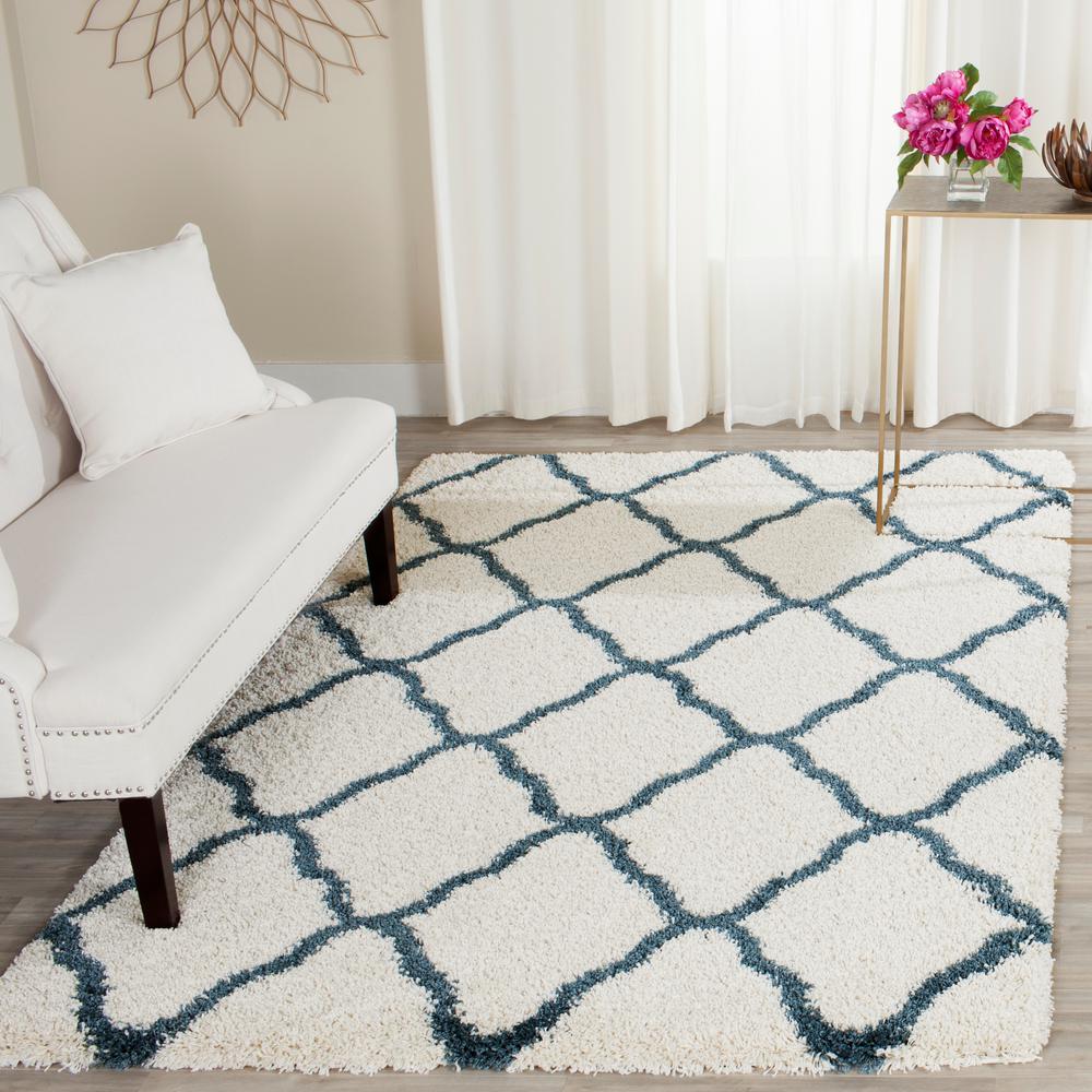 Safavieh Hudson Shag Ivory/Slate Blue 5 ft. x 8 ft. Area RugSGH283T5