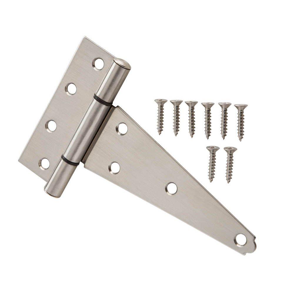 Everbilt 6 In Stainless Steel Heavy Duty Tee Hinge 17902 The Home Depot   Everbilt Fence Gate Hinges 17902 64 1000 