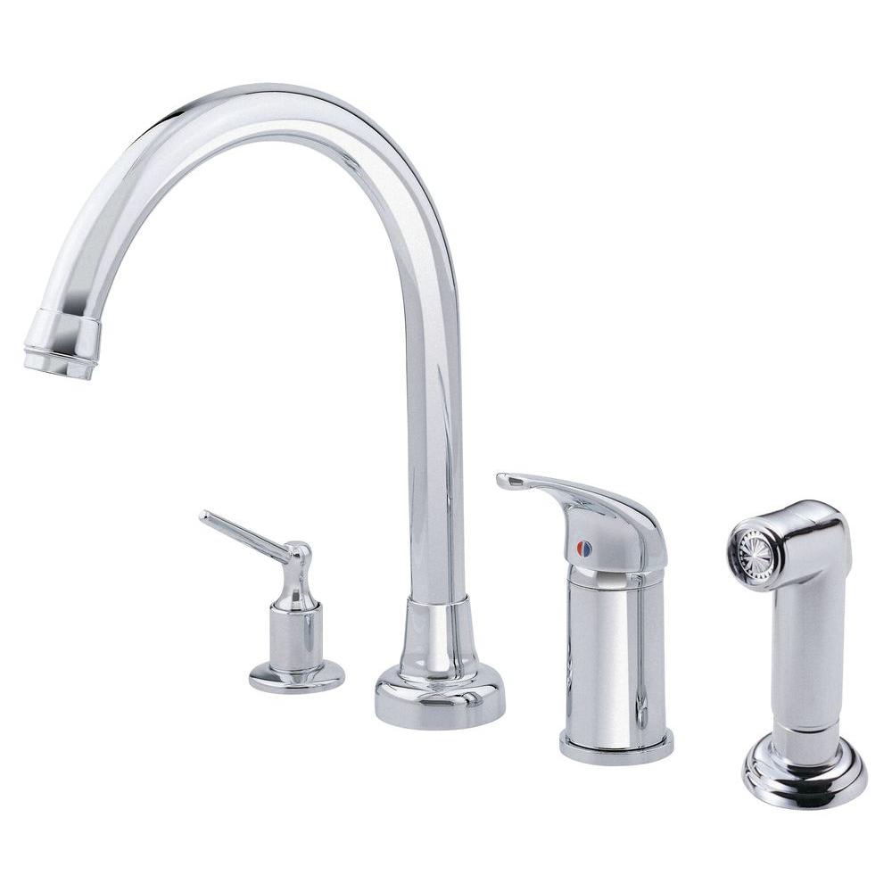 Danze Kitchen Faucets The Danze Melrose Single Handle Standard Kitchen Faucet With Soap Dispenser And Spray In Chrome