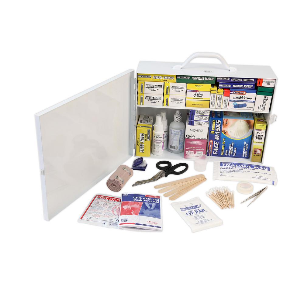 Rapid Care 520 Piece 2 Shelf Osha Ansi First Aid Cabinet 80093