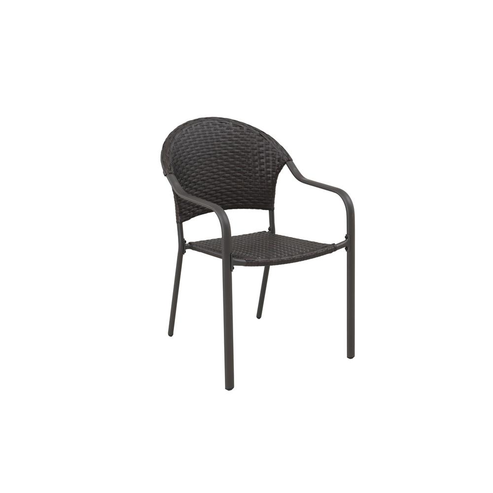 Stylewell Mix And Match Brown Stationary Wicker Outdoor Patio Dining Chair 2 Pack A211023500 The Home Depot