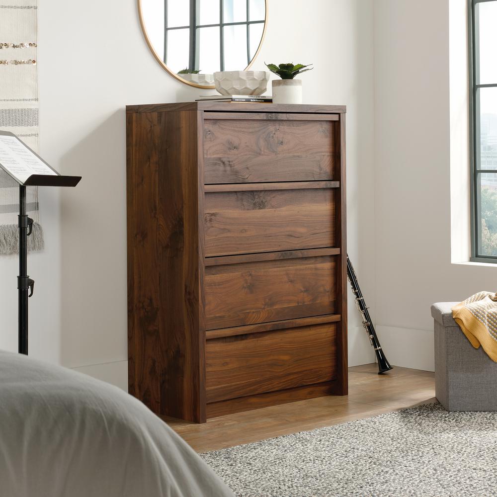 Walnut Dressers Chests Bedroom Furniture The Home Depot Harvey Park 4 Drawer Grand Walnut Chest