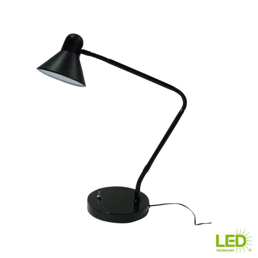 Hampton Bay 15 5 In Black Indoor Led Desk Lamp Al40165bk The