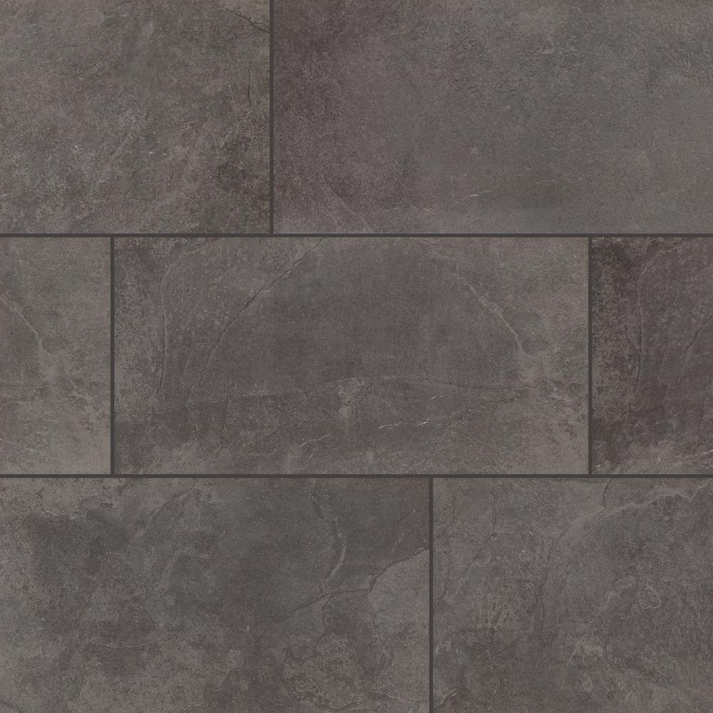 Trafficmaster Cascade Ridge 24 In X 12 In Slate Ceramic Floor And Wall Tile 1504 Sq Ft Case Cr081224hd1pv The Home Depot