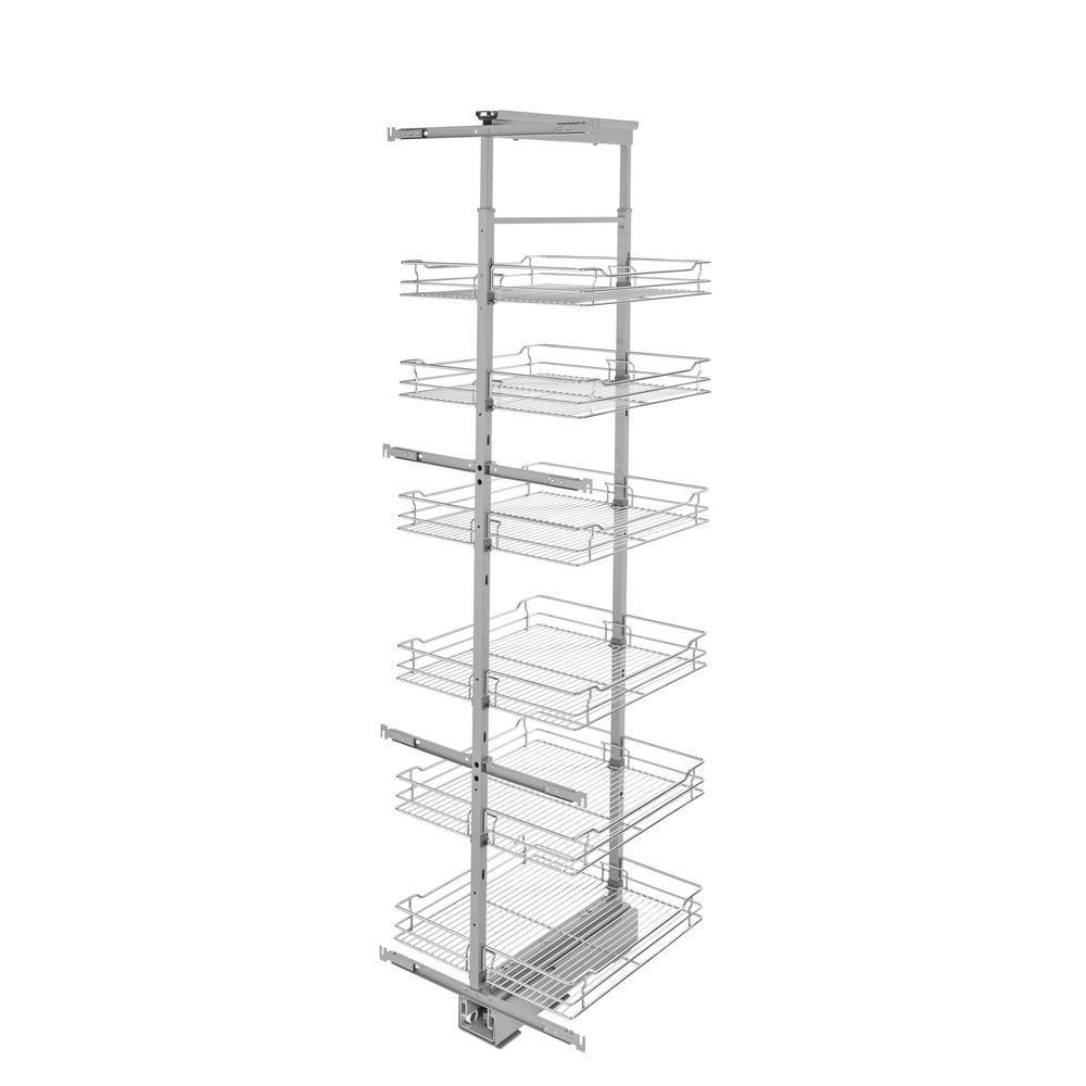 Rev A Shelf 20 In Chrome 4 Basket Pull Out Pantry With Soft Close