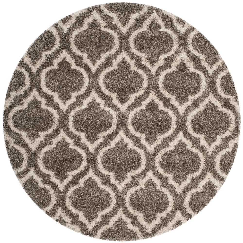 Safavieh Hudson Shag Gray/Ivory 7 ft. x 7 ft. Round Area RugSGH284B7R The Home Depot