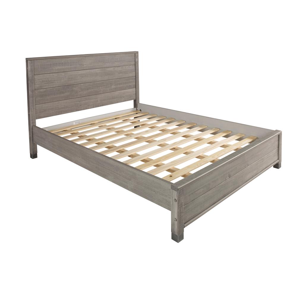 Camaflexi Baja Rustic Grey, Full Size, Panel Headboard, Platform Bed