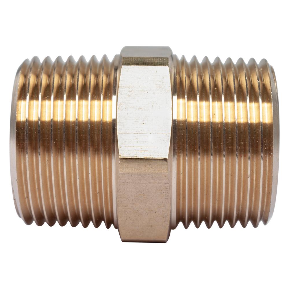 LTWFITTING 1 in. MIP Brass Pipe Hex Nipple Fitting (5Pack)HF3061605 The Home Depot