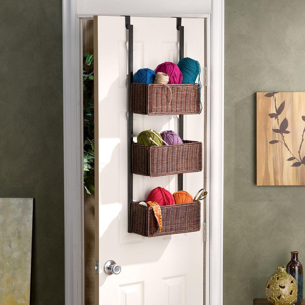 Southern Enterprises Willard Over The Door 3 Tier Basket Storage In Southern Enterprises Willard Over The Door 3 Tier Basket Storage In Espresso With