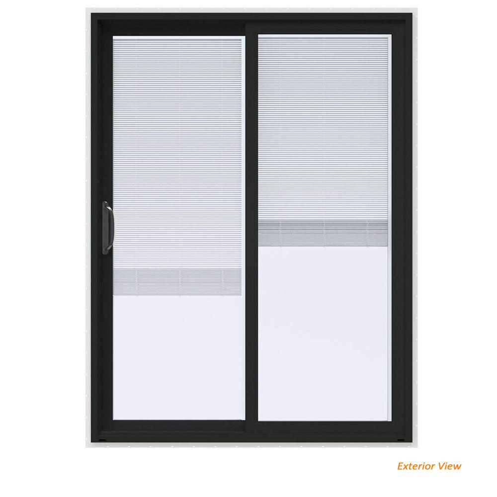 60 X 80 Patio Doors Exterior The Home Depot 60 In X 80 V 4500 Contemporary Bronze Paint Vinyl Left