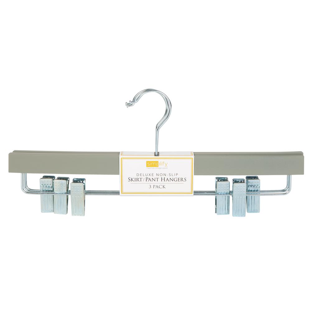 Simplify Black Deluxe NonSlip Roller Hangers (3Pack)23184GREY The