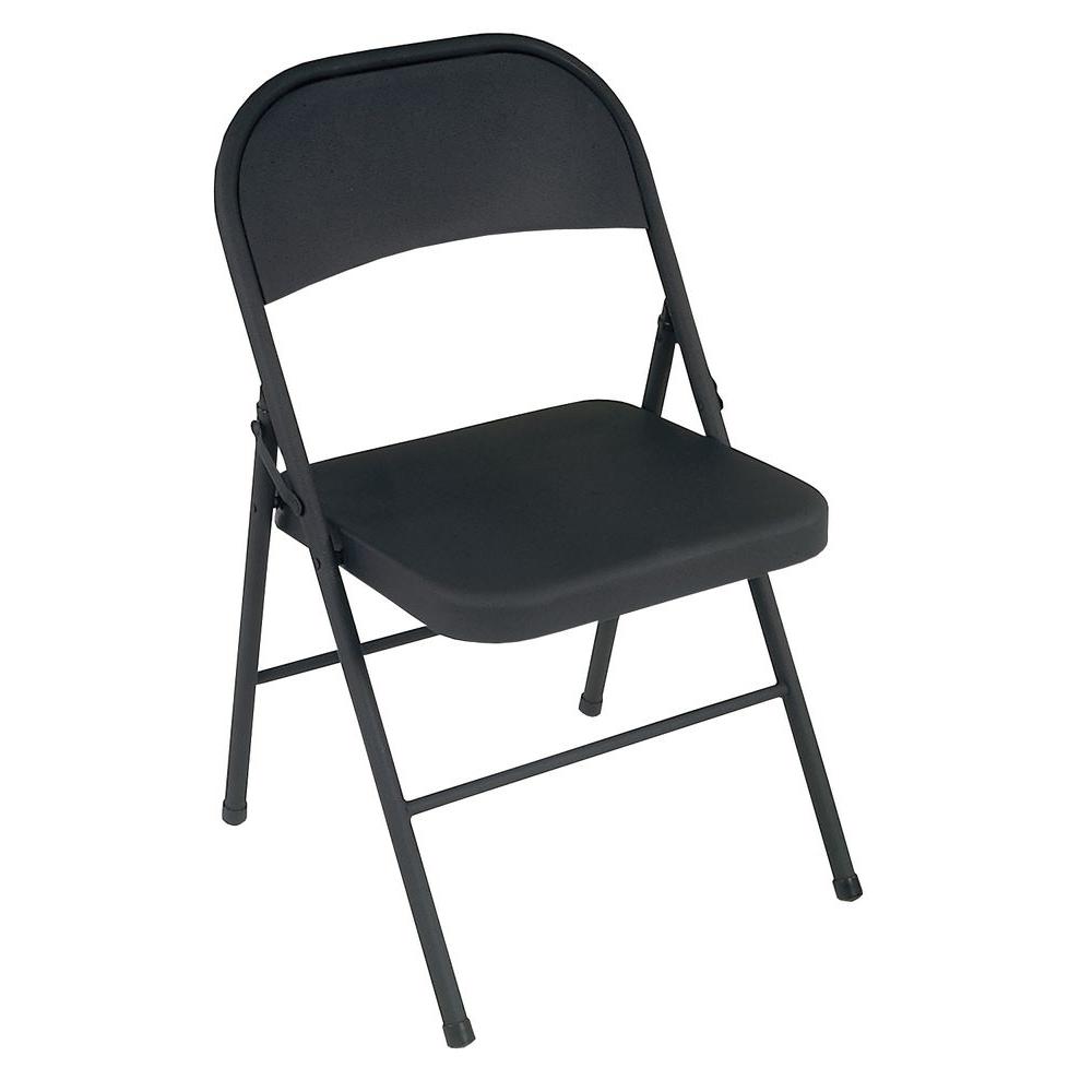 cosco black metal stackable folding chair set of 41471105xe  the home  depot