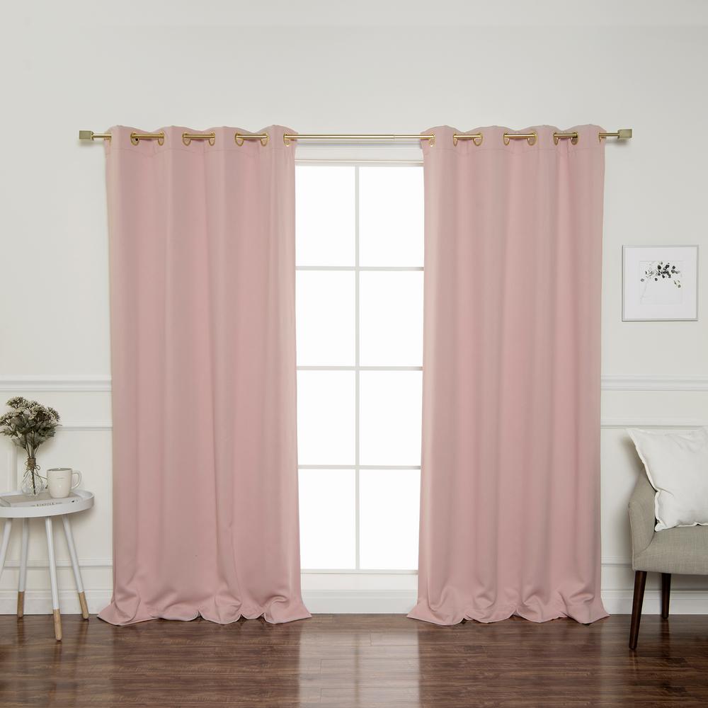 Gold Grommet 84 In L Triple Weave Blackout Curtain Panel In Dusty