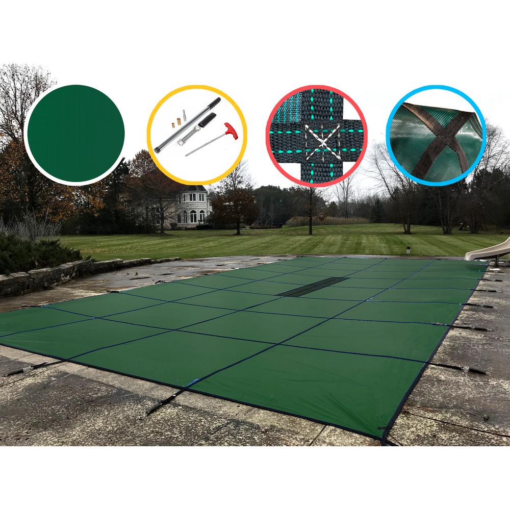 WaterWarden 20 ft. x 30 ft. Rectangle Green Solid InGround Safety Pool CoverSCSG2030 The