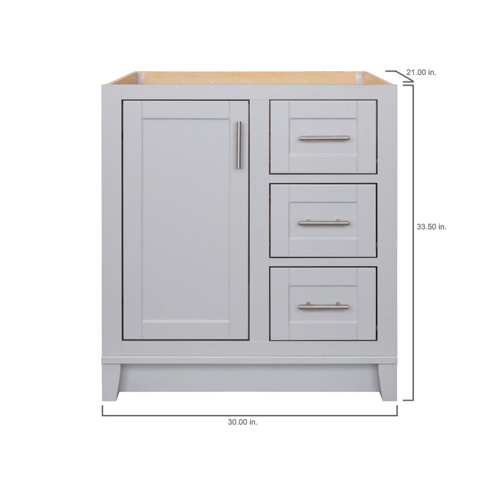 Glacier Bay Kinghurst 30 In W X 21 In D X 33 5 In H Bathroom Vanity Cabinet Only In Dove Gray Khdov30dy The Home Depot