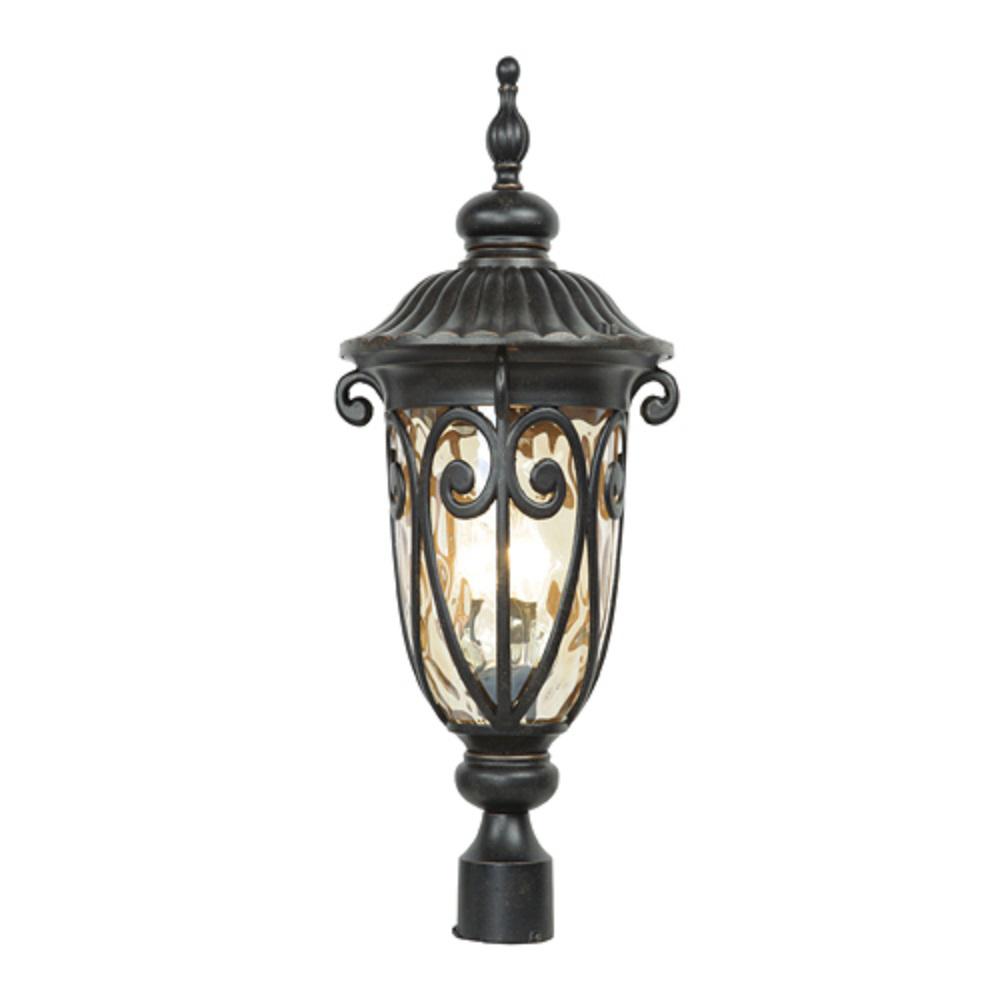Hailee 3 Light Outdoor Oil Rubbed Bronze Post