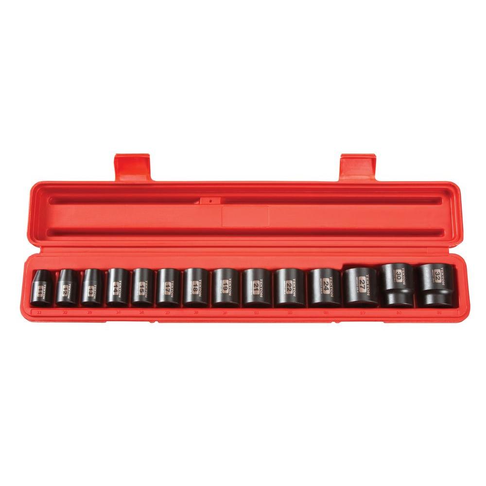 TEKTON 1/2 in. Drive 1132 mm 6Point Shallow Impact Socket Set (14