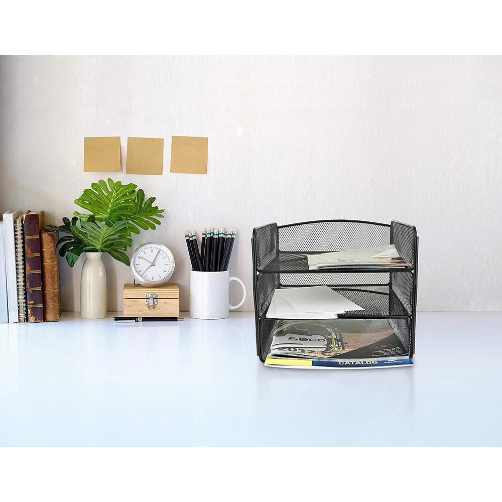 Buddy Products Trio Horizontal Desktop Organizer In Black 7605 4