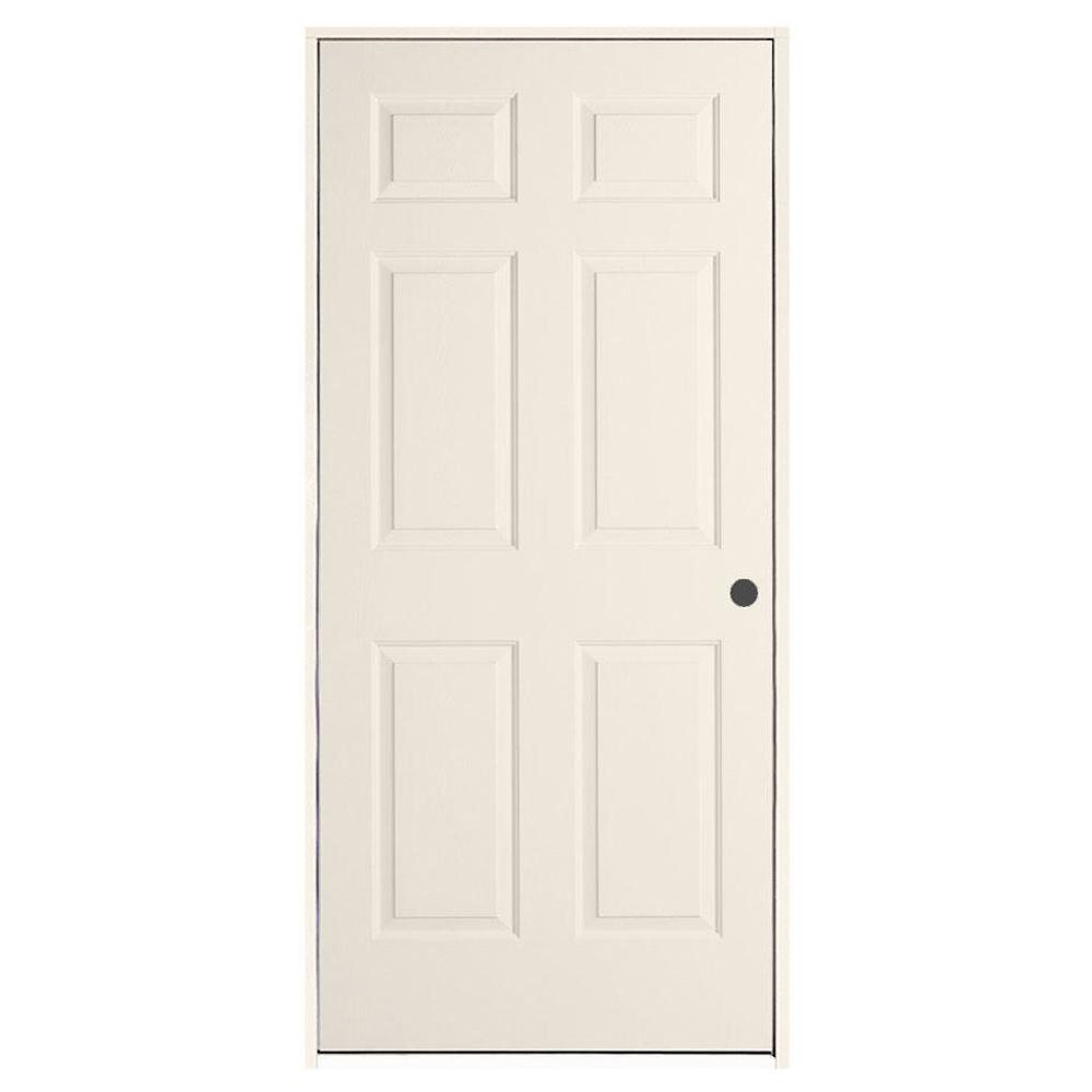 JELD-WEN 36 in. x 80 in. 9 Lite Primed Fiberglass Prehung Left ...