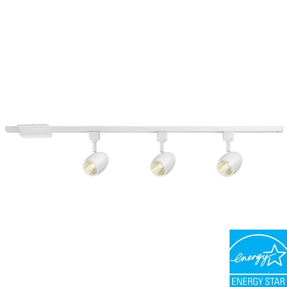 Hampton Bay 39 37 In 3 Light White Dimmable Led Track Lighting White Dimmable Led Track Lighting