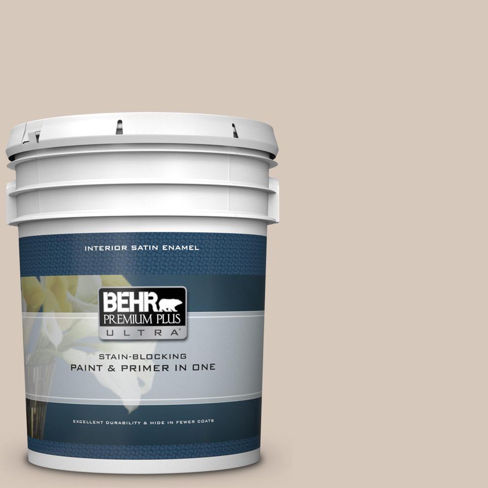 BEHR Premium Plus Ultra 5 gal. PPU512 Almond Wisp Satin Enamel