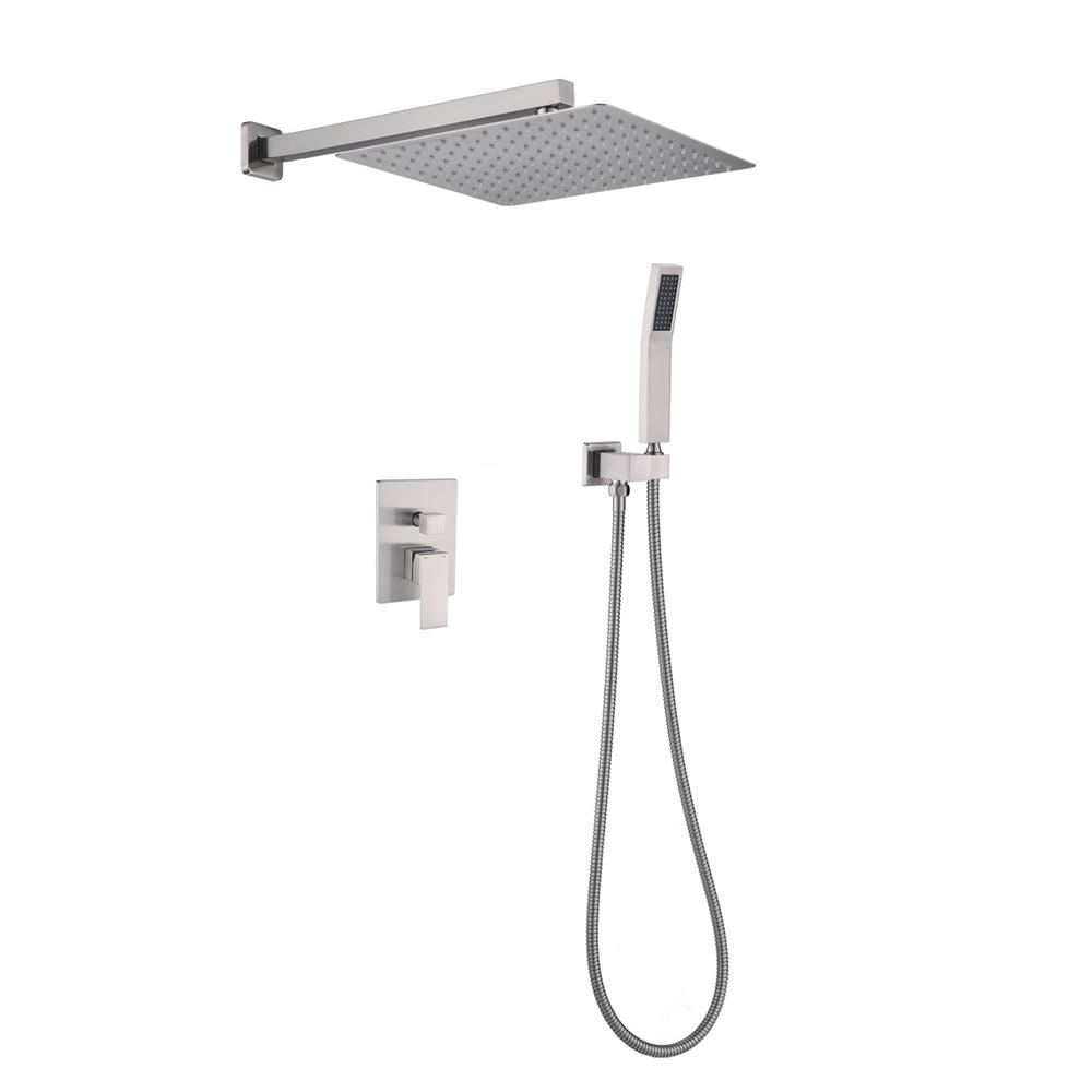 Boyel Living Shower System Wall Mounted with 10 in. Square Rainfall ...