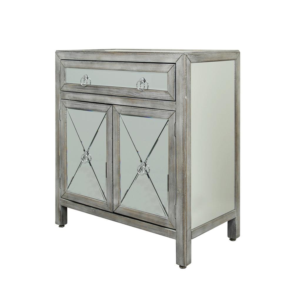 Stylecraft Weathered Driftwood Finish 2 Door Single Drawer