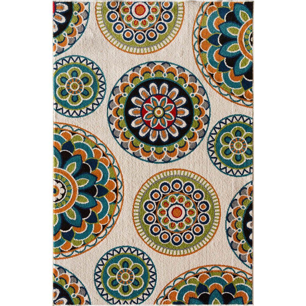 7 X 10 Multi Colored Outdoor Rugs The Home Depot Patio Brights Burnette Multi 6 Ft 7 In X 9
