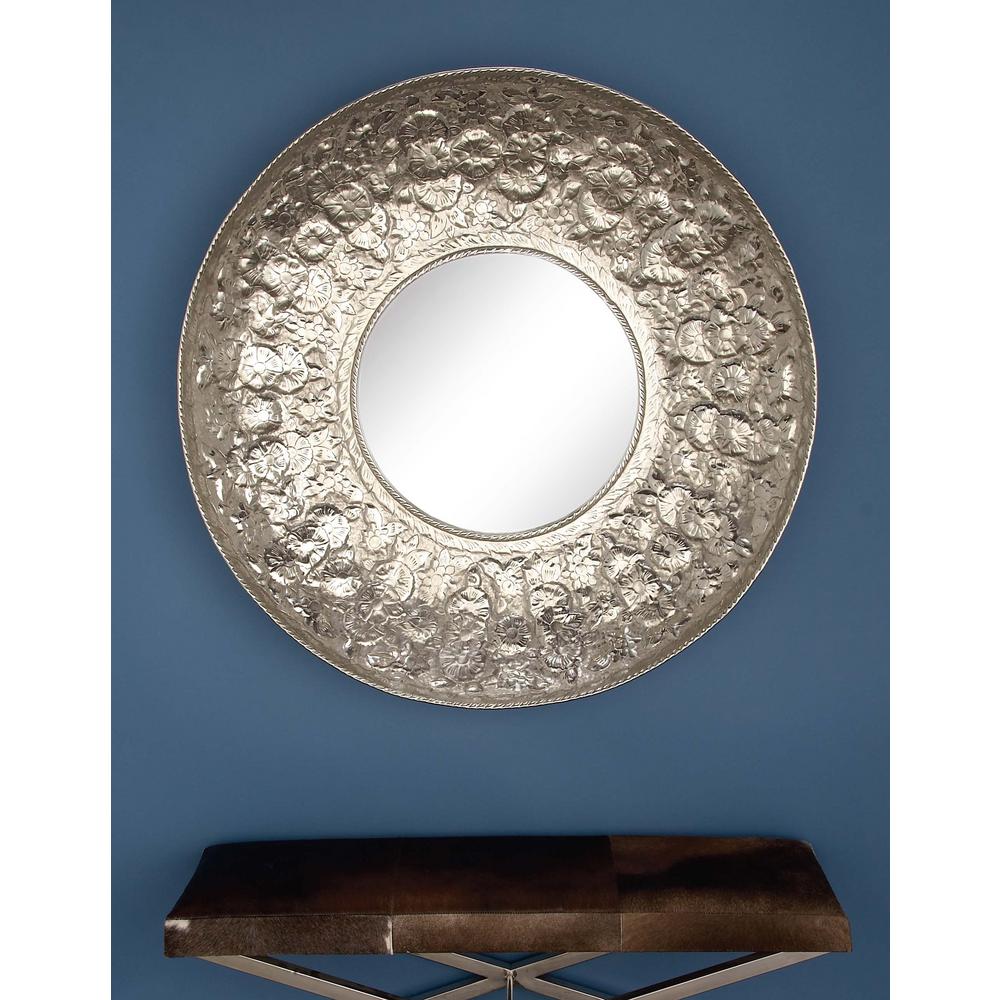 44 In Hammered Concave Framed Wall Mirror