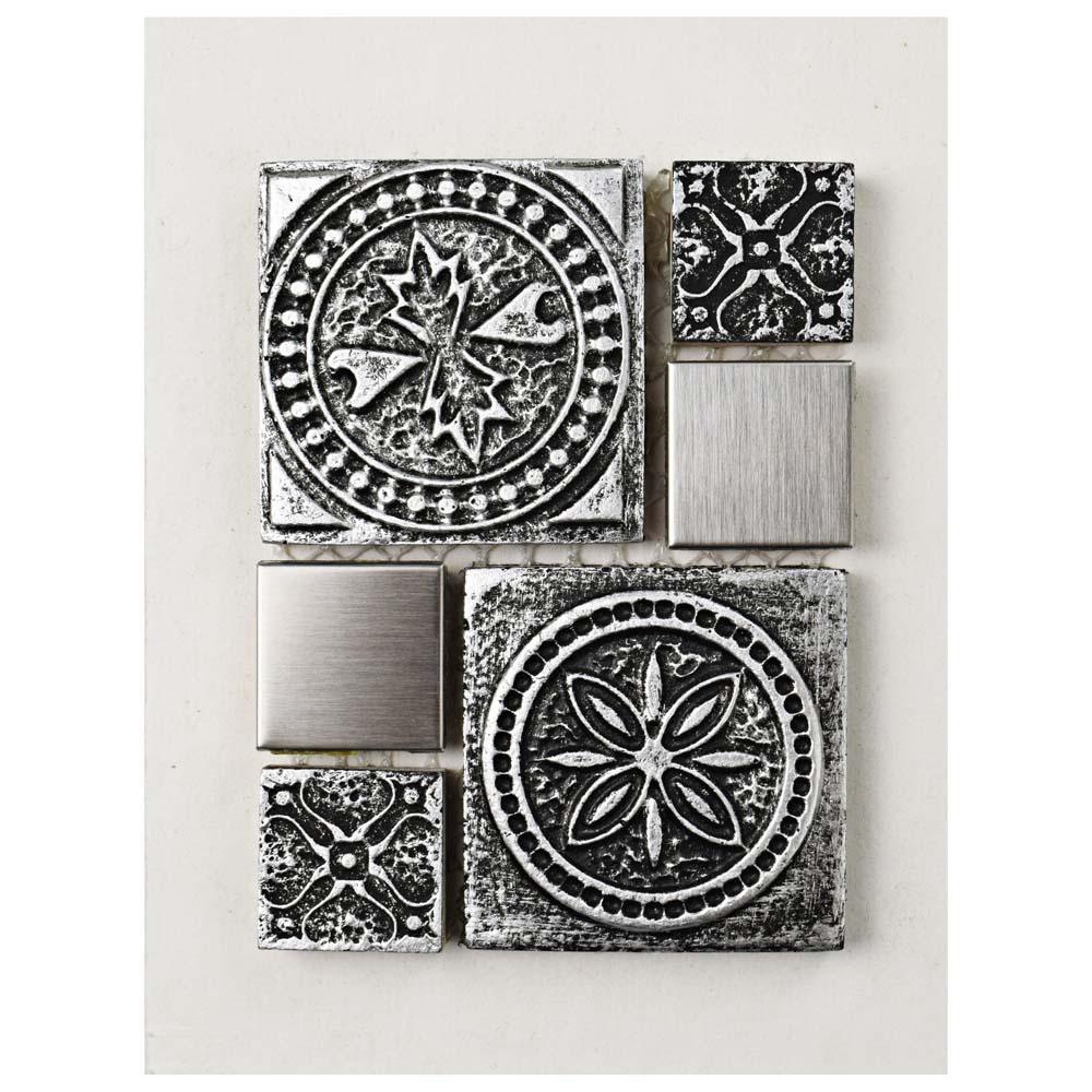 Metal Tile Samples The Home Depot Meta Versailles Stainless Steel Over Porcelain Mosaic Tile 3 In X 4