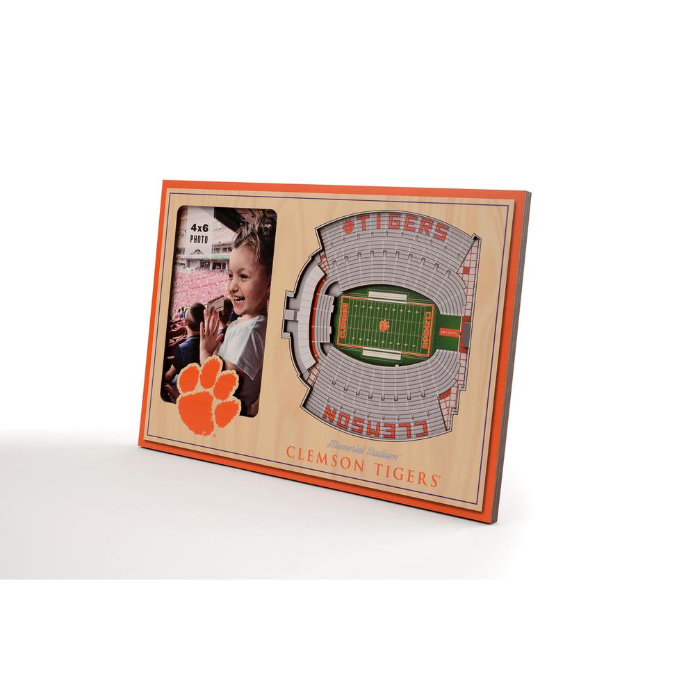 Ncaa Clemson Tigers Team Colored 3d Stadiumview With 4 In X 6 In Picture Frame