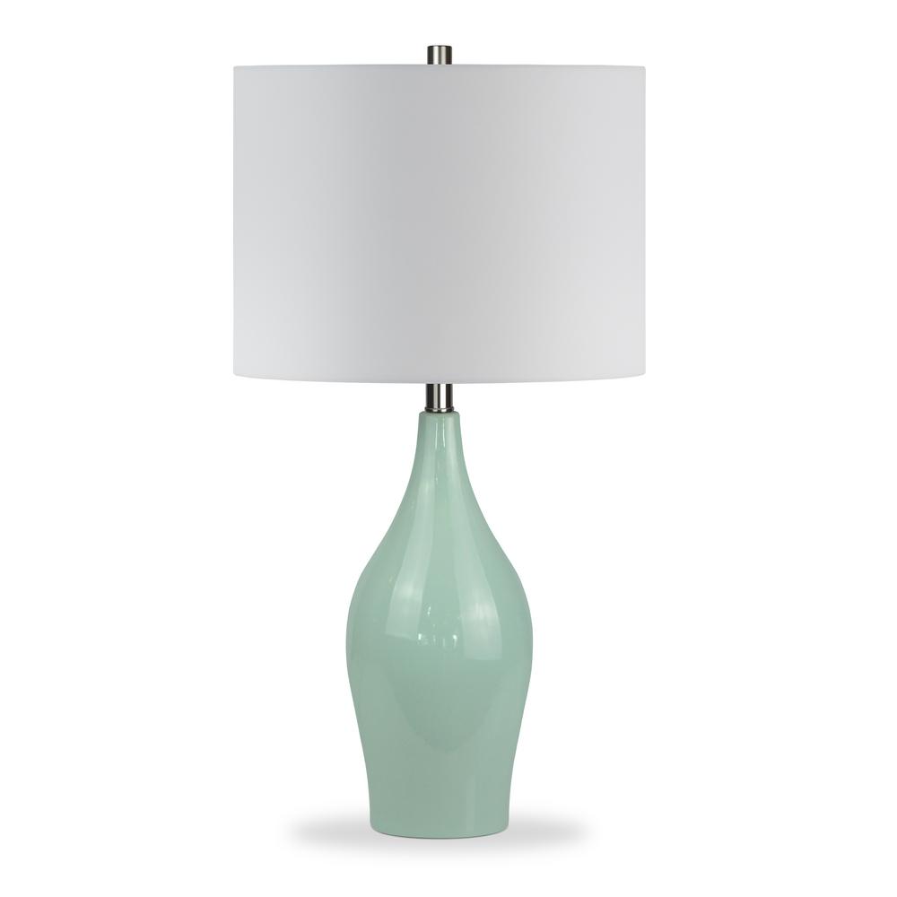 Meyer&Cross Niklas 28-1/4 in. Teal Blue Table Lamp TL0036 - The Home Depot