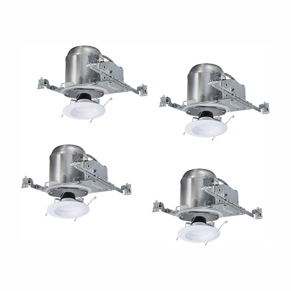 Halo LT 6 in. New Construction IC Housing and Dimmable White Integrated LED Recessed Ceiling Light Retrofit Kit (4-Pack)