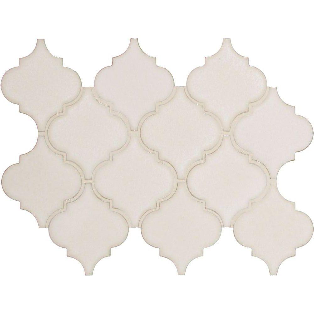 large white arabesque tile