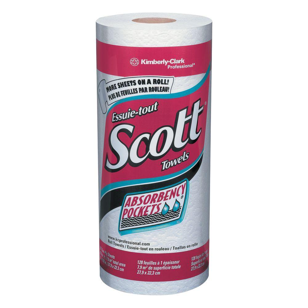 Download Scott White Perforated Kitchen Roll Paper Towels (Case of 20)-KCC41482 - The Home Depot