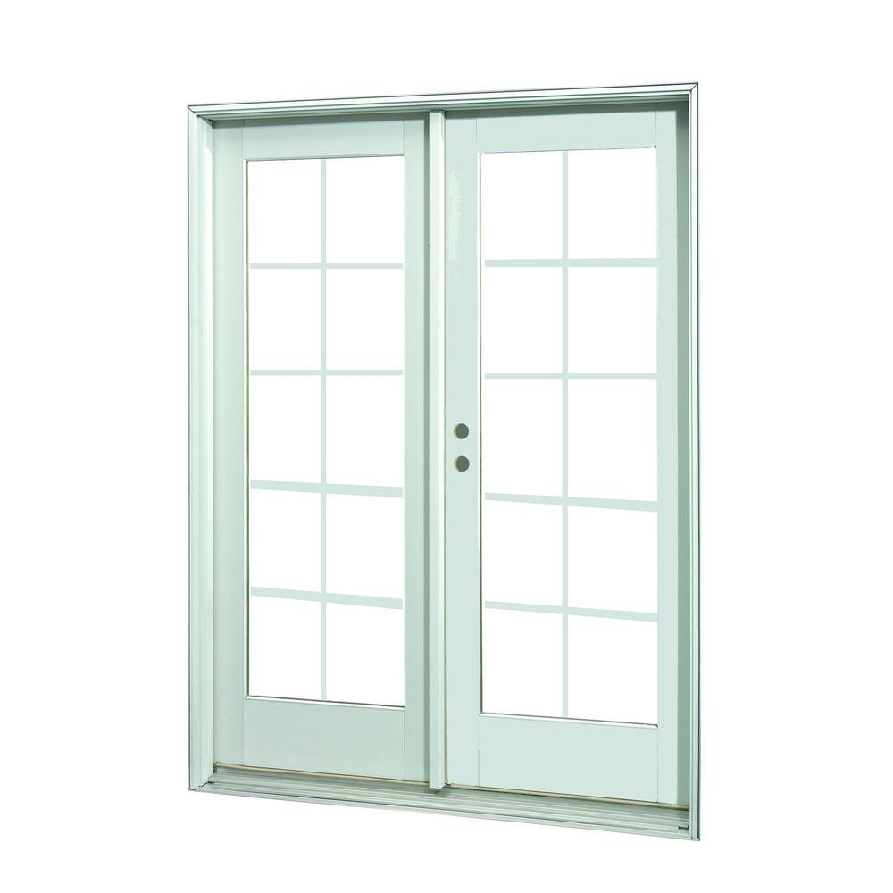 Ashworth 72 In X 80 In White Bi Hinge 10 Lite Sdl Prehung Right Hand Inswing Ox Grille Patio Door