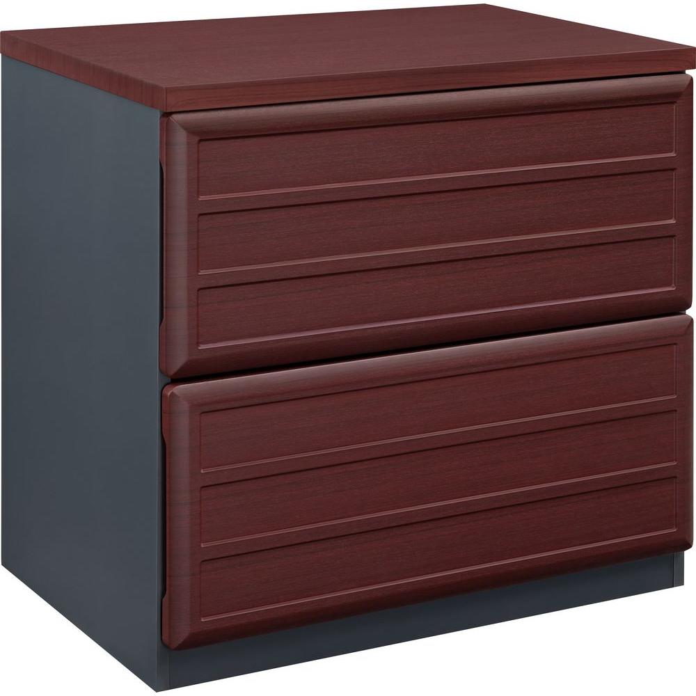 Ameriwood Home Mansfield 2 Drawer Cherry And Gray File Cabinet Hd83865 The Home Depot