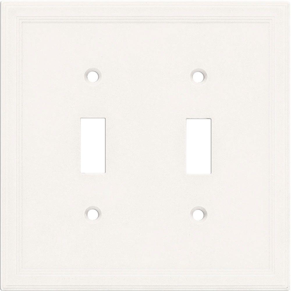 Hampton Bay 2 Gang Toggle Wall Plate Bright WhiteSWP110418 The