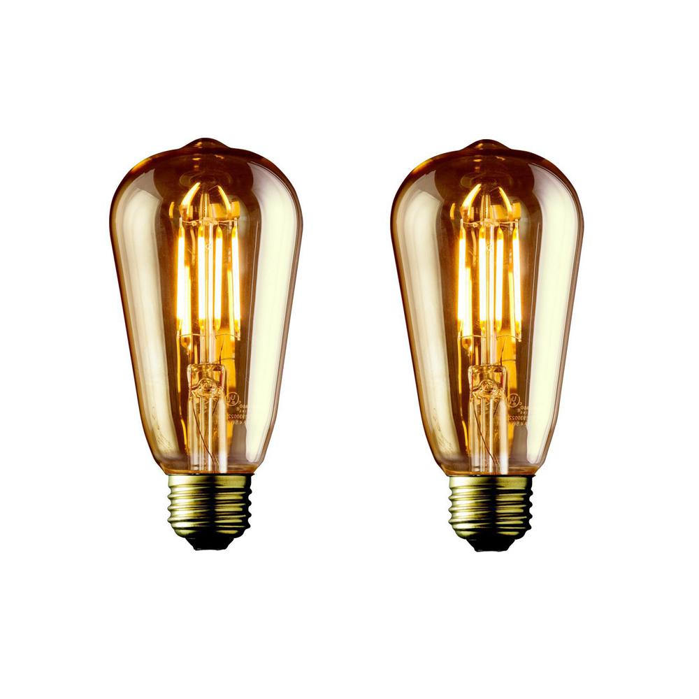 Wet Rated And Outdoor Safe Edison Light Bulbs Lighting The 60w Equivalent Warm White St19 Amber Lens Vintage Edison Dimmable Led Light Bulb 2