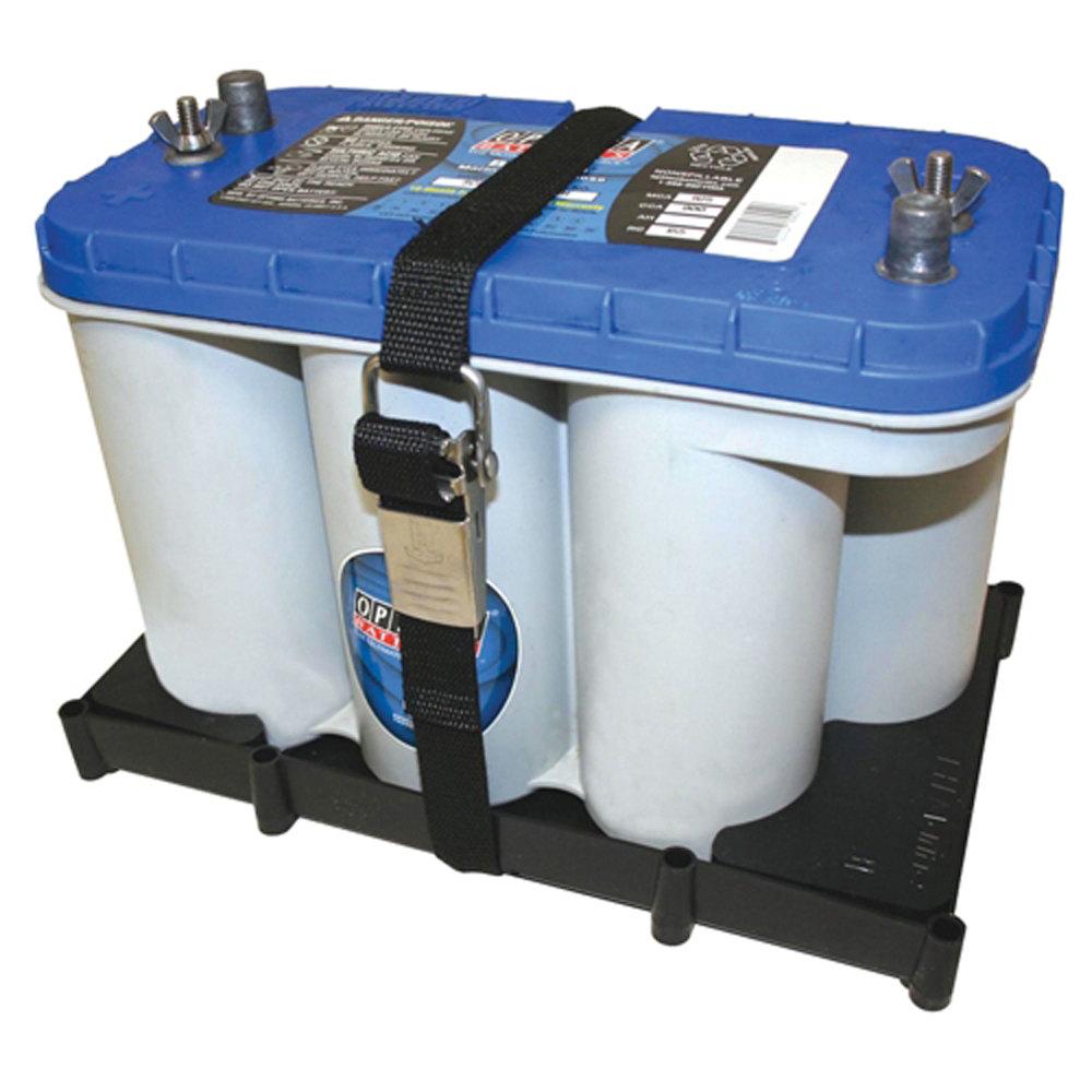 TH Marine Battery Tray with Stainless Steel Buckle 24 Series NBH-24-SSC-DP