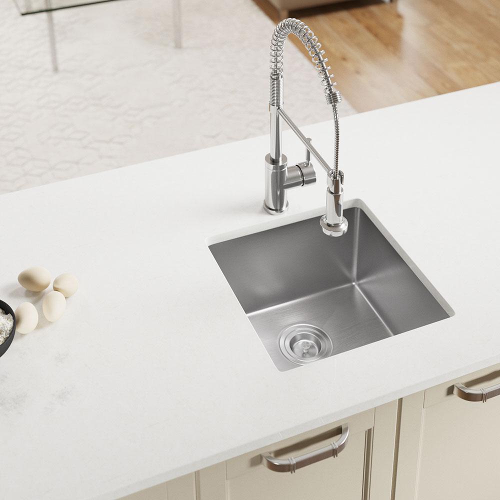 Mr Direct Undermount Stainless Steel 17 In Single Bowl Kitchen Sink In Stainless Steel