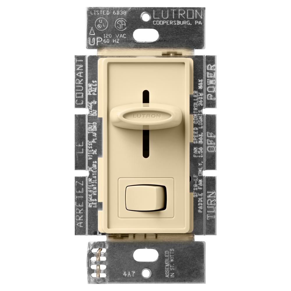 New Lutron Skylark SFS-5E-LA single pole fan control Light Almond 120 Volt