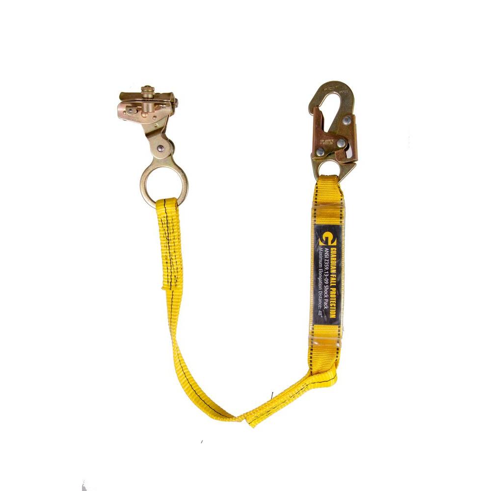 Guardian Fall Protection Rope Grab with Attached 3 ft. Shock Absorbing