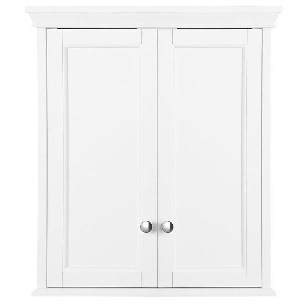 White Recessed Panel Bathroom Wall Cabinets Bathroom